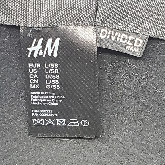 H & M DIVIDED 100% WOOL BLACK HAT  FLOPPY FESTIVAL CLASSIC WOMEN SIZE LARGE 58 - Picture 11 of 12